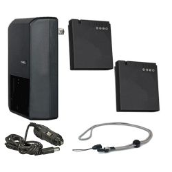 Panasonic Lumix DMC-LX7 High Capacity Batteries (2 Units) + AC/DC Travel Charger + Krusell Multidapt Neck Strap (Black Finish)