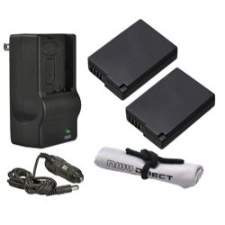 Panasonic Lumix DMC-G3 'Intelligent' Batteries (2 Units) + AC/DC Travel Charger + Nw Direct Microfiber Cleaning Cloth.