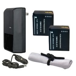 Panasonic Lumix DMC-GX7 'Intelligent' Batteries (2 Units) + AC/DC Travel Charger + Nw Direct Microfiber Cleaning Cloth.