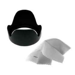 Nikon 1 AW1 Pro Digital Lens Hood (Flower Design) (40.5mm) + Stepping Ring 40.5-52mm + Nw Direct Microfiber Cleaning Cloth.