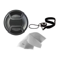 Canon EOS 1D Lens Cap Center Pinch (52mm) + Lens Cap Holder + Nw Direct Microfiber Cleaning Cloth.