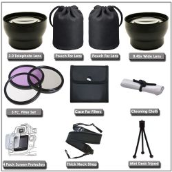 Fundamental Kit For Nikon's D3100 D3200 D5100 D5200 D70 D80 D90 D300s. To be Used With Any Of These Standard Nikon Lenses (18-55mm, 55-200mm, 50mm) 1. Wide Angle Lens & Macro 2. Telephoto Lens, 3. Ultra Violet Filter 4. Fluorescent Filter 5. Circular Polarizing Filter 6. Strap 7. Table Top Tripod And More...