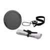 Lens Cap Side Pinch (46mm) + Lens Cap Holder + Nw Direct Microfiber Cleaning Cloth For Sony HDR-PJ430V